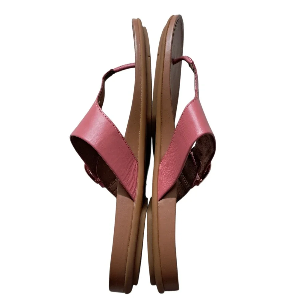 FitFlop Sandals Womens 10 Pink Gracie Buckle Leather Thong Summer Flats‎